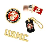 PinMart Pin con licencia oficial de Estados Unidos, 4pc Pin Set, Metal, Sin gemas.
