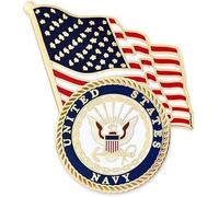 PinMart Pin de solapa con licencia oficial de la Marina de los Estados Unidos, 1 Piezza, Metal, Sin gemas.
