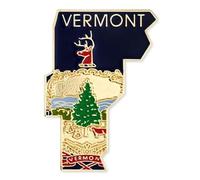 PinMart Pin de solapa de bandera de forma de estado, 1 Piezza, Esmalte