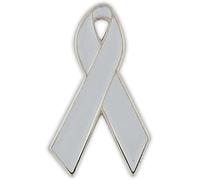 PinMart Pin de solapa esmaltado con cinta de concienciación gris 1