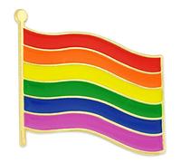 PinMart Pin de solapa esmaltado magnético con bandera de arcoíris LGBTQ