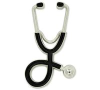 PinMart Pin de solapa esmaltado para estetoscopio médico y enfermera, 1, Metal, Sin piedras preciosas