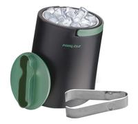 Pinnacle - Cubo de hielo aislado para fiestas con pinza que cabe en la tapa, cubo de hielo de acero inoxidable para barra de cóctel con asas plegables para bar de interior/exterior, sin BPA (verde)