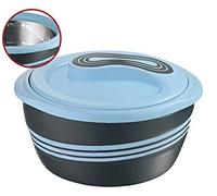 Pinnacle Plato para servir, cuenco con aislamiento térmico con tapa, ideal para vacaciones, cenas y fiestas (3.6 cuartos de galón, azul)