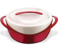 Pinnacle Thermoware Fuente para horno - Cuenco grande para sopa y ensalada - Cuenco aislado con tapa (rojo, 3,6 qt)