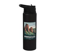 Pinnacles National Park Vintage Camping Senderismo Hombres Mujeres Stainless Steel Insulated Water Bottle