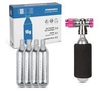 PINNAMAX Juego de Bomba de CO2 para Bicicleta, inflador de CO2 con Cartuchos de CO2 de 16 g/25 g, compacta, Ligera, Compatible con válvulas Presta & Schrader, Bicicletas de Carretera y