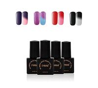 PINNI Esmaltes de Uñas en Gel Semipermanentes Cambio de Color con Temperatura, Pintauñas UV LED Camaleón Térmico para Salón Manicura Nail Art, 4 Colores