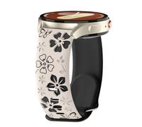 PinnWaa Correa de 20mm para Samsung Galaxy Watch FE/7/6/5/4,Starlight/Negro | Pulsera Deportiva de Silicona Bicolor Floral para Samsung FE/7/6/5/4 40/44mm/Watch 6 Classic/5 Pro/4 Classic/Active 2/Active