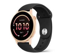 PinnWaa Correa de Silicona 20mm Compatible con Garmin Forerunner 170/170 Music/70 43mm/570 42mm/165/165 Music, Approach J1/Approach S50/S44/Vivoactive 6/5, Correa Deportiva Transpirable - Negro