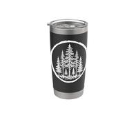 Pino Árboles Bosque Boho Aire Libre Camping Sender Vaso térmico de acero inoxidable de doble pared