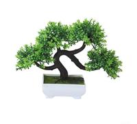 Pino bonsái artificial para decoración de esquina de sala de estar o mesa auxiliar con proporción armoniosa y forma (verde árbol)