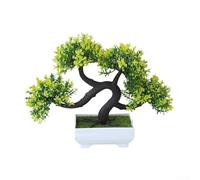 Pino bonsái artificial para decoración de esquina de sala de estar o mesa auxiliar con proporción armoniosa y forma (árbol amarillo)