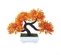 Pino bonsái artificial para decoración de esquina o mesa auxiliar con proporción armoniosa y forma (árbol rojo atardecer)