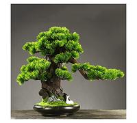 Pino de Bienvenida de Bonsai Artificial, simulación de 19 Pulgadas Planta en Maceta Bonsai, Adornos de Maceta de árbol Falso para la Oficina domiciliaria de Apertura de Regalos de Bonsai árbol