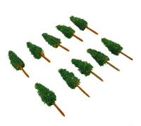 Pino modelo a escala HO de 2.56 pulgadas (10 piezas) en 3 tonos verdes - para juego de tren de calibre N y OO Paisaje y diseños (verde claro)