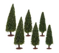 Pino Modelo Miniatura para Dioramas y Maquetas de Mesa, 6 Piezas | Árboles de Paisaje en Verde, Alambre y Espuma, para Escenas de Tren y Pueblo