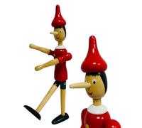 Pinocho de madera maciza 30 cm articulado marioneta de madera con articulaciones, marioneta de cuento de hadas de madera pintada Altura 30 cm con patas brazos y cabeza muebles articulado (A)