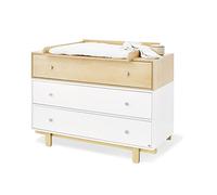 Pinolino Boks - Cómoda cambiadora para cambiar pañales, cajones grandes con mucho espacio de almacenamiento, color marrón y blanco