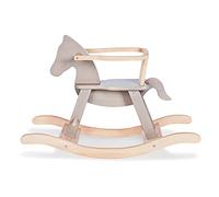 Pinolino Caballo Balancín para Bebé, de Madera Maciza, aro extraíble, Kit de conversión Incluido, para niños a Partir de 9 Meses, Gris/Natural