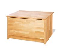 PINOLINO Caja de madera banco con almacenamiento, Caja de juguetes para niños, tapa con compuerta, capacidad de carga 100 kg, engrasada