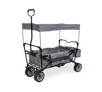 PINOLINO Carretilla de Mano Plegable 'Paxi' In apota Parasol, Bolsa Trasera y Bolsa de Transporte, neumáticos PU, Capacidad de Carga 70 kg, Gris