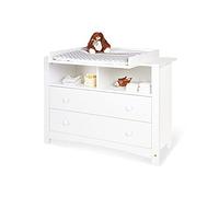 PINOLINO Florentina - Cambiador extraancho con cambiador extraíble y 3 juegos de pomos para muebles, decoración blanca