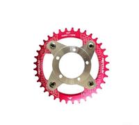Piñón 104BCD para motor de accionamiento de bicicleta eléctrica bafang con adaptador y tornillo de montaje para 32T a 38T (34T rojo)