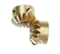 Piñón 2 unids 0.8 M 15 T Engranaje Cónico Latón Ración 1:1 Transmisión 0.8 Módulo 15 Dientes Engranaje Cónico 90 Grados Drive Cónico Espiral Piñón Agujero Eje (5mm Inner Hole)