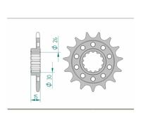 Envío gratis piñon afam acero estandar 166801-paso 520 para moto repuestos