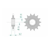 Piñon afam acero estandar 20612-paso 525 para moto repuestos accesorios piezas