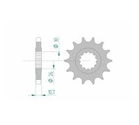 Piñon afam acero estandar 21801-paso 530 para moto repuestos accesorios piezas