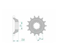 Piñon afam acero estandar 24806-paso 530 para moto repuestos accesorios piezas