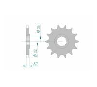 Afam Piñón para cadena 73301 – acero estándar – 520