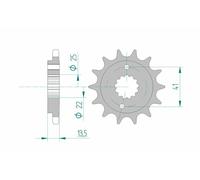 Piñon afam acero estandar 20507-paso 525 para moto repuestos accesorios piezas