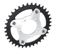 Piñón de bicicleta eléctrica 104BCD para sistemas de motor de transmisión Bafang 01 02, incluye adaptador y accesorios de fijación (36T negro)