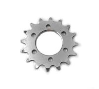 Piñón de engranaje fijo plateado 16T para bicicleta, cubo de freno de disco de 44 mm, compatible con construcción de acero de cadena de 1/2 x 1/8