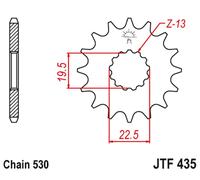 PIÑÓN DELANTERO JT 439 15 PARA SUZUKI GSX 400 '81-86', GR 650 '83-85' (43915JT)