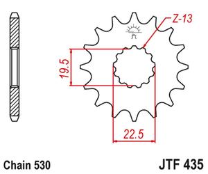 PIÑÓN DELANTERO JT 439 15 PARA SUZUKI GSX 400 '81-86', GR 650 '83-85' (43915JT)