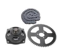 Piñón Trasero de Motocicleta 54t Cadena T8f y Adaptador 6t | Aluminio Negro, Kit para Mini Moto 49cc, Uso en Pista Urbana, Mejora Subida y Transmisión