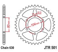 Piñón trasero JT 501 40 para Kawasaki GPZ 1100 (ZX1100B2) de 1982 (50140JT) (CAD
