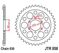 Piñón trasero JT 858 35 para YAMAHA XV 920R / XV 1000 '81-82, TR1 '81-85 (85835J