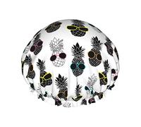 Pinos con gafas de sol coloridas Gorros de ducha para mujer Gorro de baño de ducha impermeable reutilizable Gorro de baño de ducha de doble bLayers Gorro de baño de ducha elástico con forro de Peva