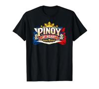 Pinoy de corazón Cultura Filipina Identidad espíritu comunitario Camiseta gráfica económica, Hombre, Negro, L