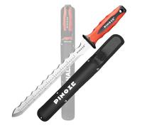 PINOZE 28cm cuchillo aislante, hoja de acero inoxidable hoja w/escala láser, herramienta de cuchillo dentado de doble cara para cortar material de calor espuma/lana de roca/espuma de poliestireno