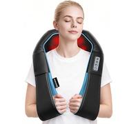 PINPOXE de espalda y cuello Shiatsu - Masajeador de hombros - Masaje de amasado profundo eléctrico con calor - Masaje para alivio muscular, espalda cansada, cuello, hombros y piernas
