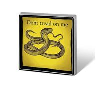 Pins cuadrados de metal para solapa con la inscripción "Don't Tread on Me" (No me pises). Broche cuadrado impreso para mochil