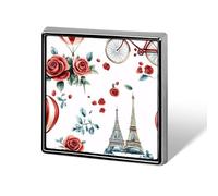 Pins de bicicleta con forma de Torre Eiffel y flores de París, insignia cuadrada para cuello y solapa para mujeres y hombres.