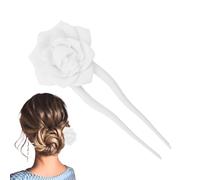Pins de cabello en forma de u - Central de cabello de rosa blanca | Calavera Rose Central de cabello gótico para mujeres | Vintage Flower Hair Rip Slide Pon | Palos decorativos para mujeres accesorios