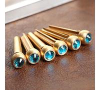 Pins de Puente de Guitarra Hecho de Latón Partes de Instrumentos de Música de Decoración de Cristal de Cristal para Mejorar el Tono (Azul cielo)
